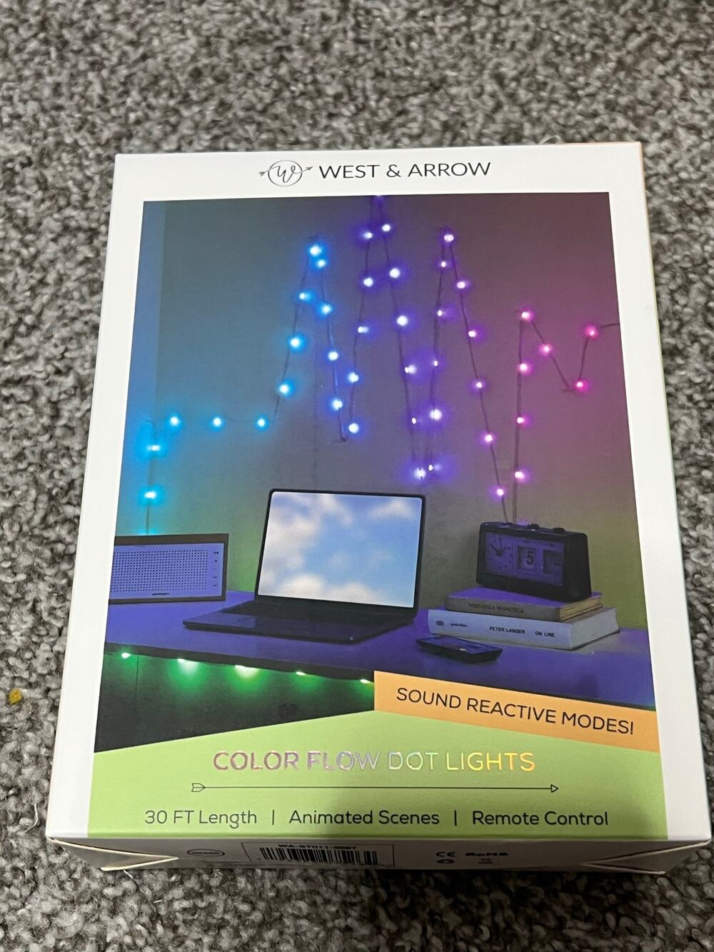 West & Arrow Flexible Color Dot Lights 30 FT 90 Dynamic LEDs Remote Control NIB